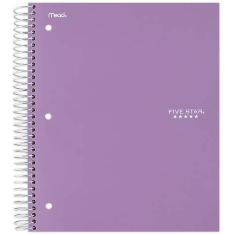 Five Star Spiral Notebook 5 Subject College Ruled 200 Pages 11 X 8
