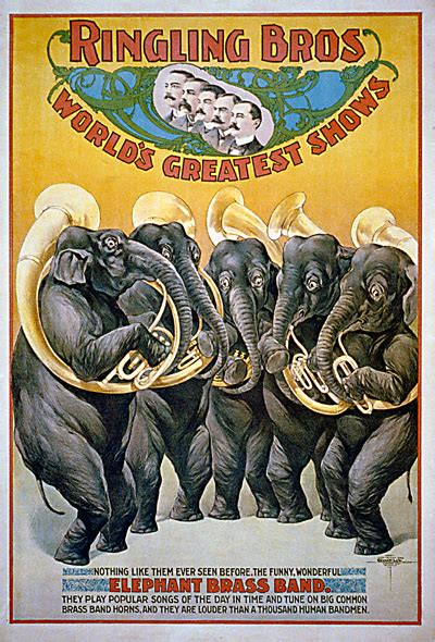 Ringling Bros Elephant Brass Band Vintage Circus Poster — Museum Outlets