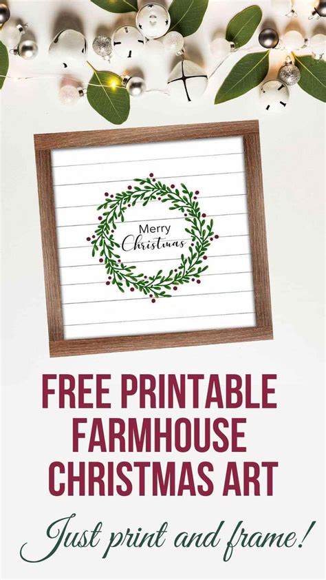 A Christmas Card With The Words Free Printable Farmhouse Christmas Art
