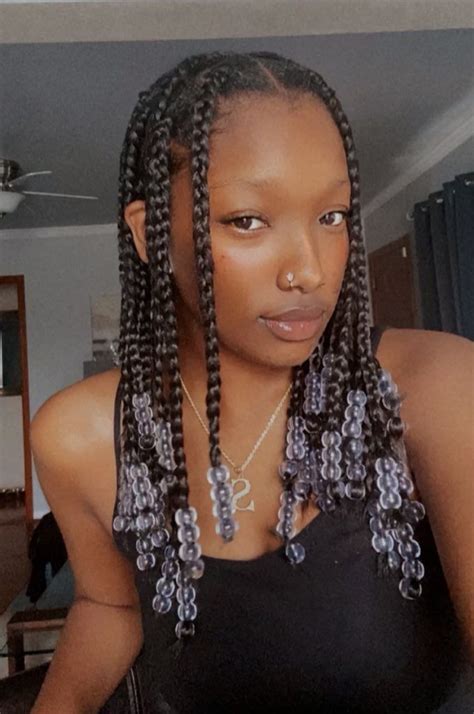 knotless braids with beads natural hair box braids cute box braids hairstyles big box braids