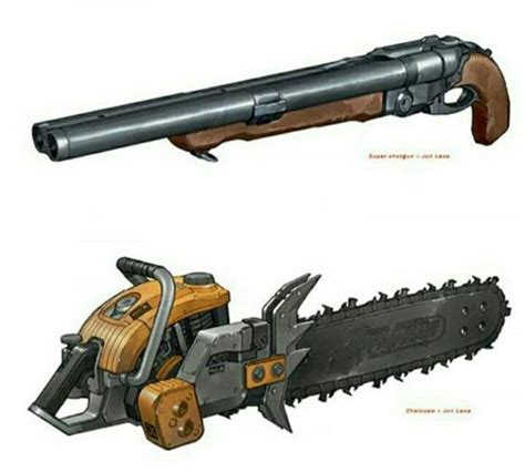 Super Shotgun And Chainsaw From Doom Video Games Pinterest