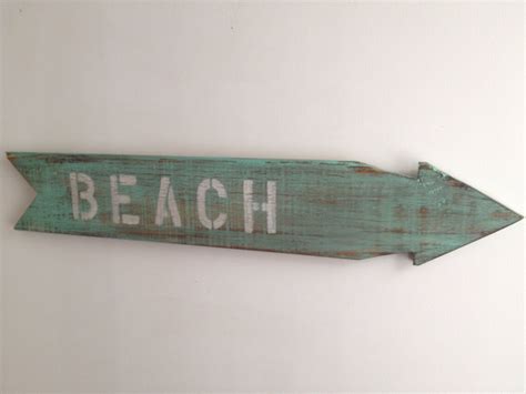 Rustic Beach Sign Made Out Of Reclaimed Wood Etsy