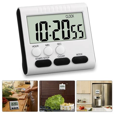 Eeekit Digital Kitchen Timer Big Digits Loud Alarm Magnetic Backing