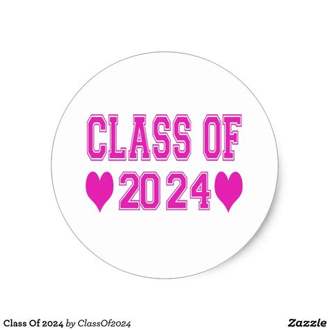 Class Of 2024 Classic Round Sticker Custom Stickers