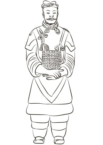 Los caballeros medievales fueron personajes de gran importancia para su época. Dibujo de General del Ejército de terracota para colorear | Dibujos para colorear imprimir gratis