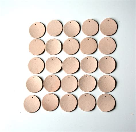 10 Pcs 35mm Natural Leather Discs Leather Discs Leather Etsy