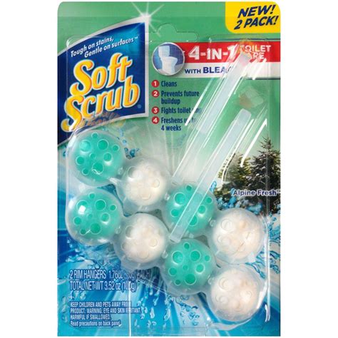 soft scrub 4 in 1 toilet care alpine fresh with bleach 2 pack 1759840