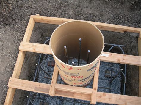 Sonotube Rebar And Bracing Concrete Footings Concrete Deck Rebar