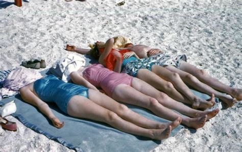 Florida Memory View Showing People Tanning At Lido Beach On Lido Key Near Sarasota Florida