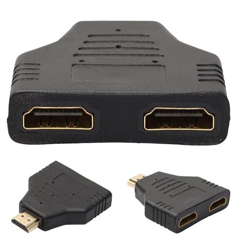 Omeshin New Hdmi Male To Dual Hdmi Female 1 To 2 Way Splitter Adapter