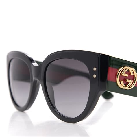 gucci acetate oversized rectangle frame web sunglasses gg3864 s black 569095