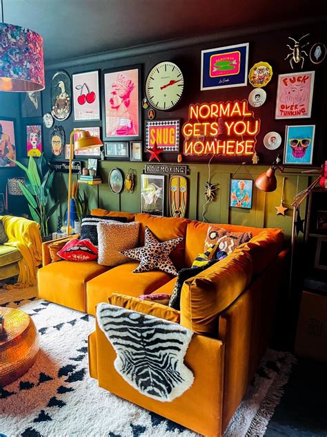 Oined The Neon Gang— Moody Maximalism On Fb Home Living Room