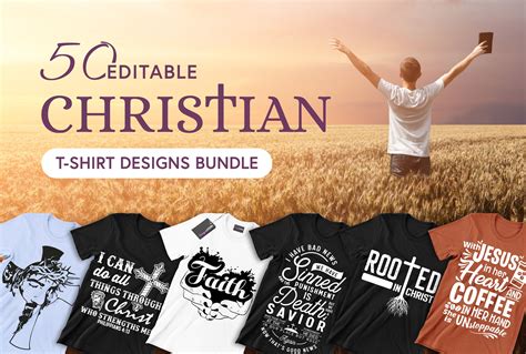 50 Editable Christian T Shirt Designs Bundle Designs Locker