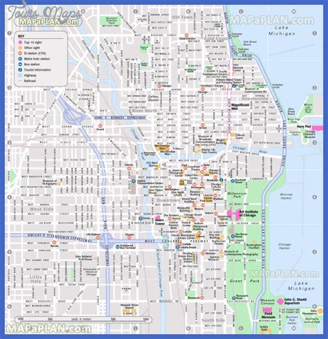 Chicago Map Tourist Attractions