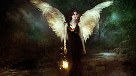 1920x1080 Fantasy Girl Wings Lantern Fantasy Art Artwork Angel