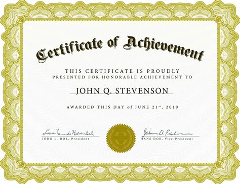 Award Certificate Template Free Word