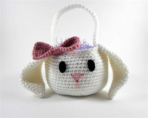 Easter Bunny Basket Crochet Easter Basket Bunny By Prochetbyeas