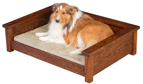 Amish Handmade Luxury Wood Pet Lounge Dog Furniture Bed In 3 Sizes