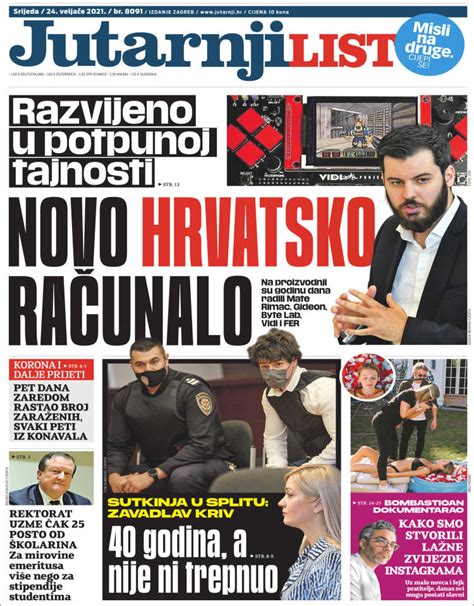 Newspaper Jutarnji List Croatia Newspapers In Croatia Today S Press