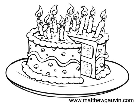 Draw this birthday cake by following this drawing lesson. MG Children's Book Illustrations: Birthday cake Line Drawing