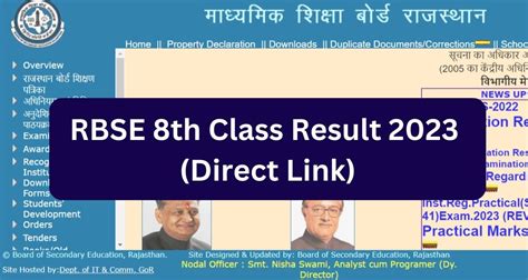 Rbse 8th Class Result 2023 Class 8