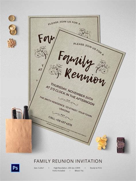 Family reunion itineraries could be an important document to make in order to prepare the travelling with the beloved family. 32+ Family Reunion Invitation Templates - Free PSD, Vector ...