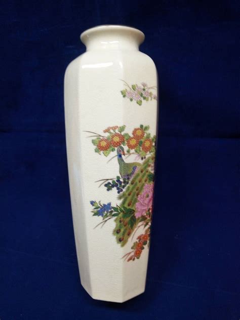 Imperial Peacock Vase Made In Japan 10 3 4 Interpur Japan Floral EBay