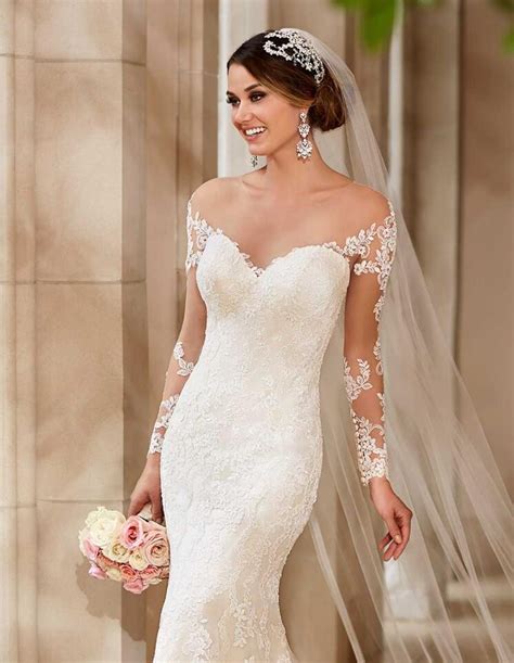 Long sleeve and vintage lace wedding dresses. Vintage White Mermaid Wedding Dress V Neck Off Shoulder ...