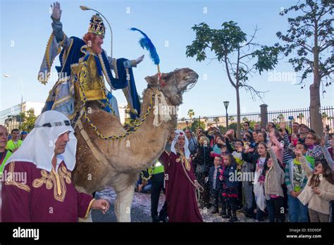 Los Reyes Magos Three Kings Or Three Wise Men Parade In Spain Stock