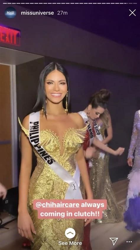 Gazini Ganados Dazzles In Shimmering Gold Gown During Miss Universe