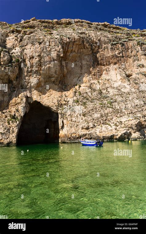 Cave At Inland Sea Of The Island Of Gozo In Malta Stock Photo Alamy