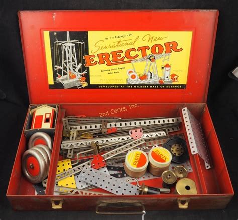 Vintage A C Gilbert No 7 12 Erector Set And Case 2nd Cents Inc