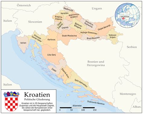 Bra taxfree ,men litt stive priser på mat. Landkarte Kroatien (Verwaltungsbezirke) : Weltkarte.com ...