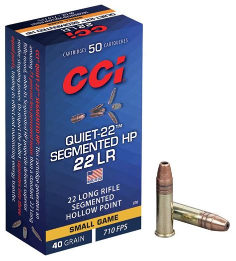 cci quiet 22 segmented hp 22 lr 40 grain hp 710 fps 50 rounds dance s sporting goods