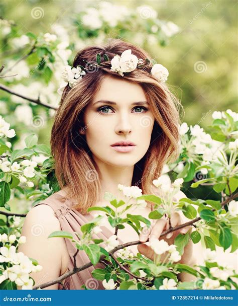 Beautiful Woman In Spring Stock Photo Image Of Charming 72857214