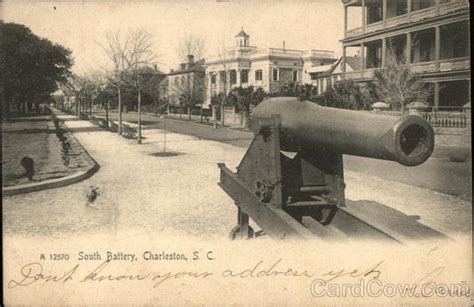 South Battery Charleston Sc Postcard