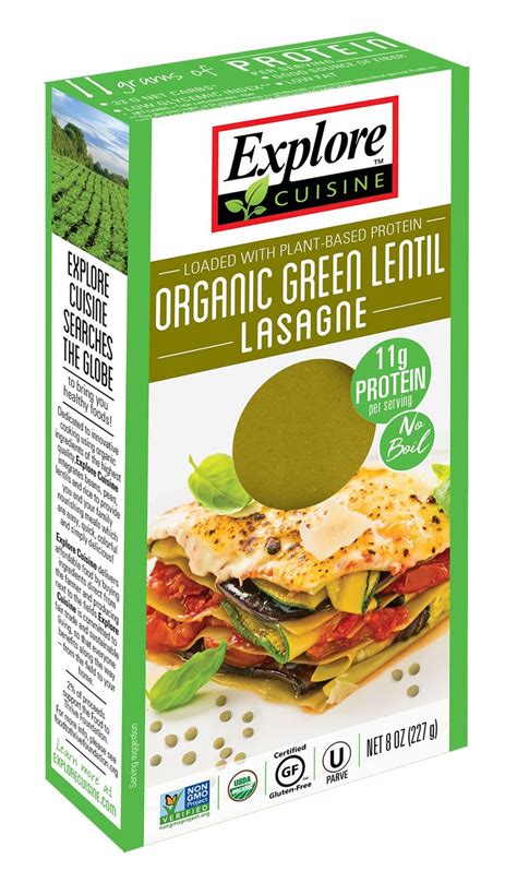 Find lists of foods which are good and bad and fit in your low carb lifestyle! ORGANIC Green lentil lasagne - Chickpea & Lentil Pastas ...