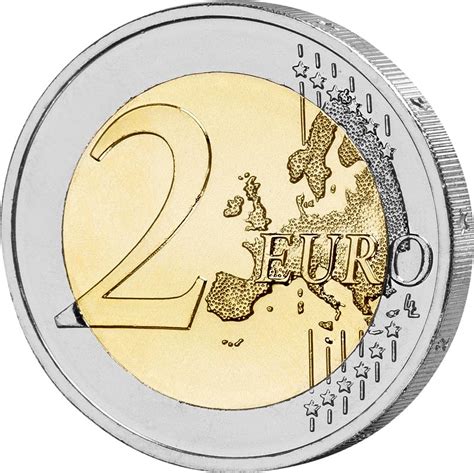 2 Euro Brd 10 Jahre Euro Bargeld 2012 Mit Farb Applikation