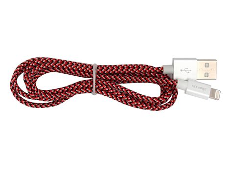 Networx Fancy 2 0 Lightning USB Kabel 1 Meter rot schwarz weiß