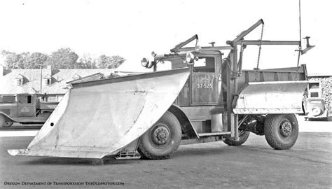 1937 Oshkosh Four Wheel Drive Truck With V Plow And Wing Plows Snow
