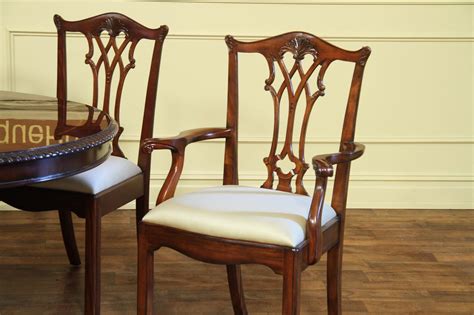 Solid and chunky, these chippendale style chairs have been hand crafted from mahogany here in england to centuries old traditions. Antique-Style Mahogany Chippendale Dining Chairs