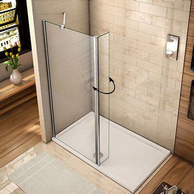 Aica Walk In Shower Enclosure Wet Room Screen Mm Flipper Glass Panel Tray EBay