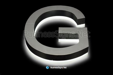 3d Led Backlit Business Signs With Mirror Polished Stainless Steel