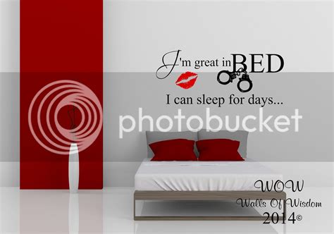 Great In Bed Funny Adult Bedroom Wall Sticker Wall Art Decals Sexy