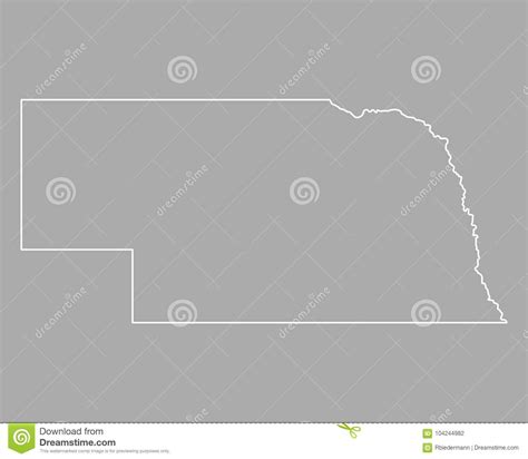 Mapa De Nebraska Ilustração Do Vetor Ilustração De Fundo 104244982