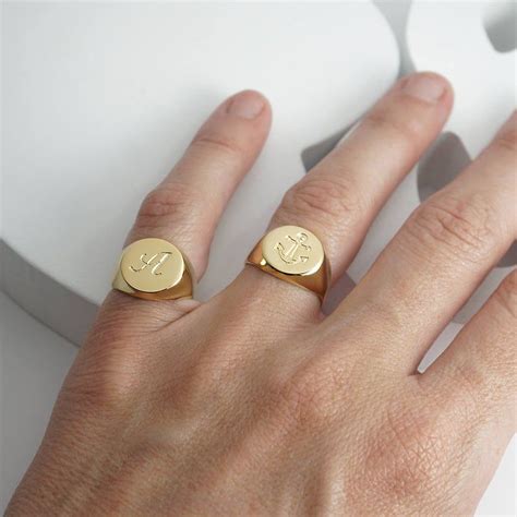 Men S Custom Pinky Ring Anchor Signet Ring Personalized Etsy In 2020 Signet Ring Men Mens