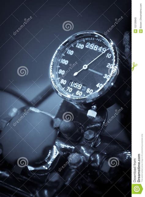 Vintage Motorcycle Speedometer Stock Image Image Of Speed Tachometer