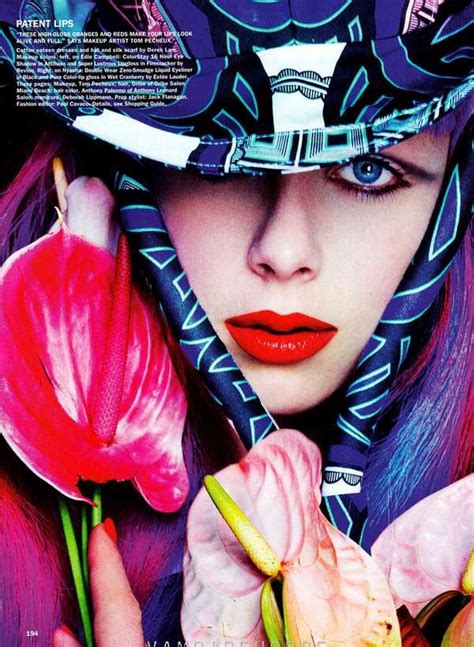 Psychedelic Beauty Looks Edie Campbell Mario Testino Allure Magazine