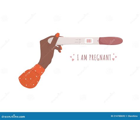 Pregnancy Or Ovulation Positive Test In Woman Hand Vector Illustration