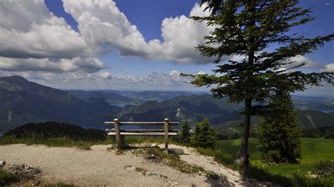 Bench On The Edge Of The Mountain Wallpaper Nature Wallpapers 37720